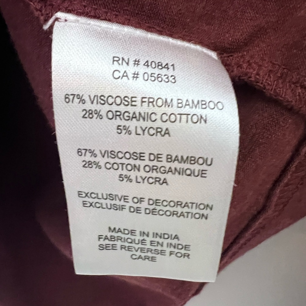 Icelandic Women’s Burgundy Turtleneck Bamboo Organic Cotton Top - Picture 5 of 5